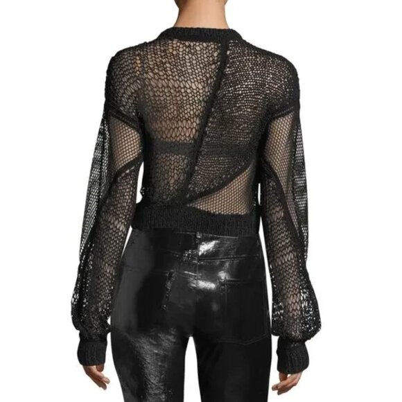 Helmut Lang Black Mesh Top - Picture 3 of 8